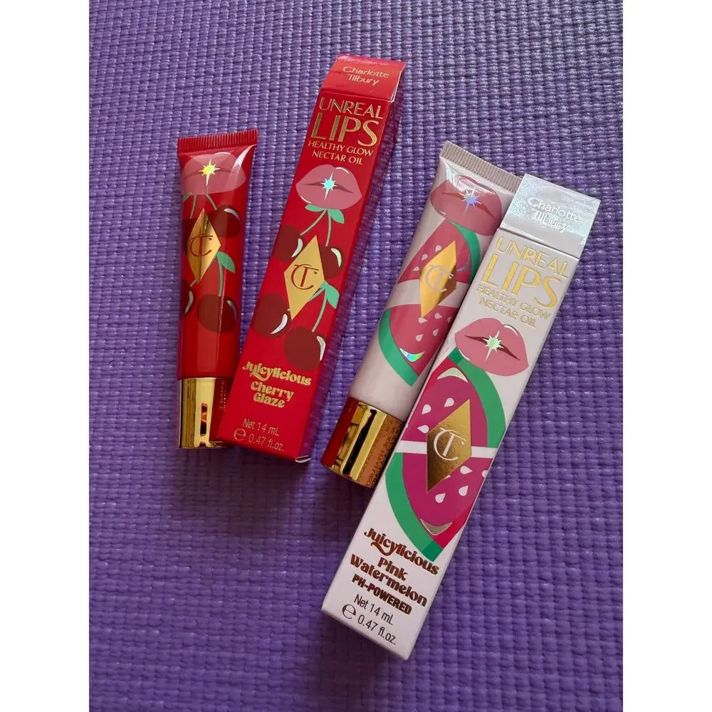 New 2 Charlotte Tilbury Unreal Lips Healthy Glow Nectar Oil lip gloss oil